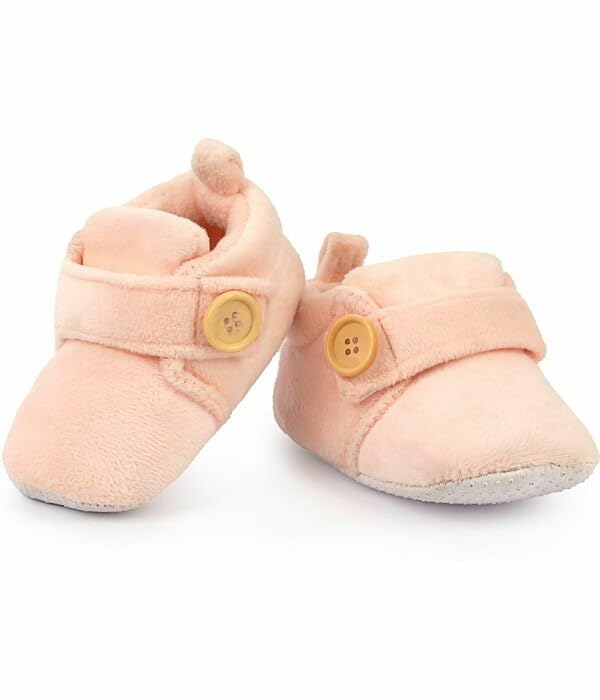 Star Fish Newborn Baby Boys & Girls 3 TO 12 Months Skin Friendly Comfortable & Breathable Cotton Booties (Pink -1212)