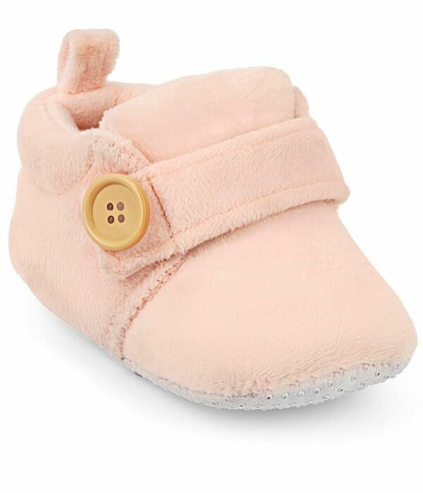 Star Fish Newborn Baby Boys & Girls 3 TO 12 Months Skin Friendly Comfortable & Breathable Cotton Booties (Pink -1212)