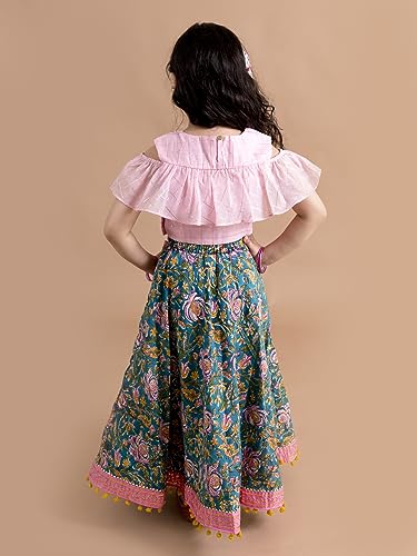 Pspeaches Girls Cotton Ready To Wear Readymade Lehenga And Choli Set
