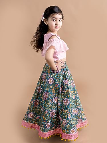 Pspeaches Girls Cotton Ready To Wear Readymade Lehenga And Choli Set