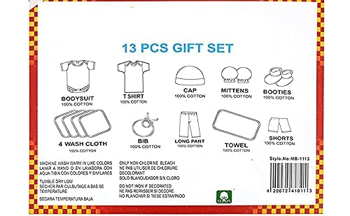 EIO Unisex Kids Cotton Solid Clothing Gift Set -13 Pieces