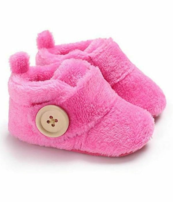 Star Fish Newborn Baby Boys & Girls 3 TO 12 Months Skin Friendly Comfortable & Breathable Cotton Booties (Pink -1212)