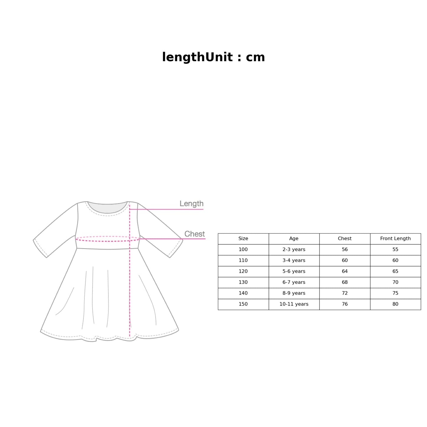 Hopscotch Girl's Fit And Flare Knee Length Polyester Bow Applique Party Knee-Length Dress