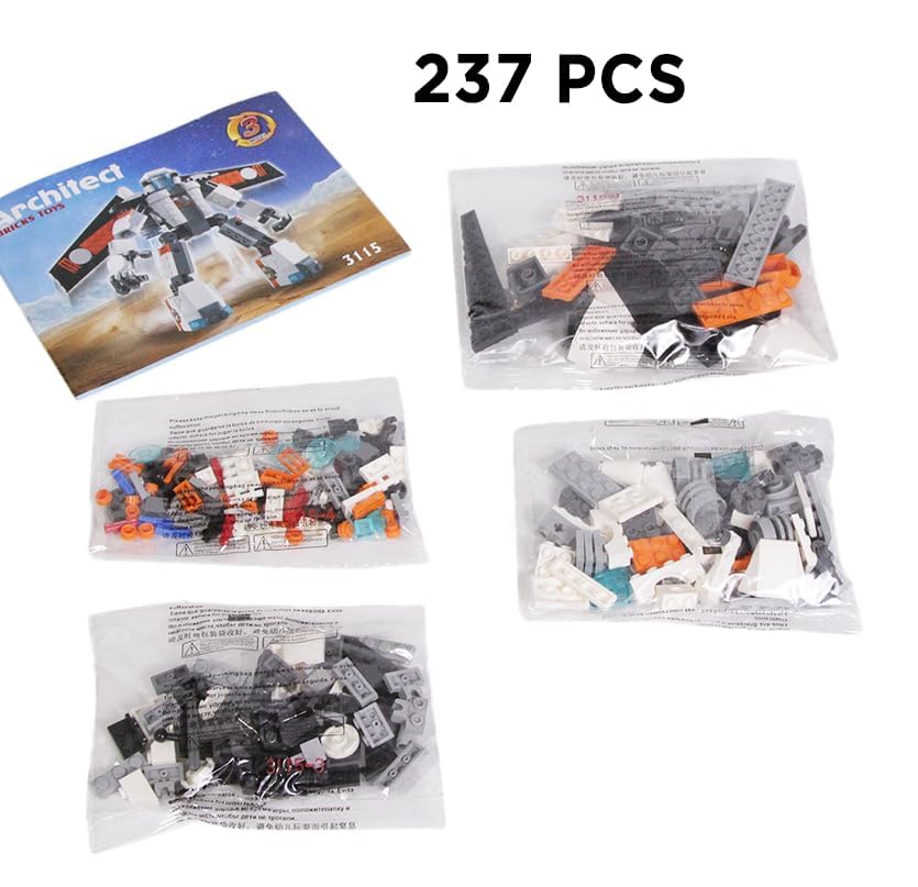 Umadiya® 36-in-1 Magic Building Blocks Set | 256+ Pieces | Creative Construction Toy for Kids | Includes Instruction Manual | Ideal for Boys & Girls Ages 6+ | DIY Brick Robot, Jet, Ship Models