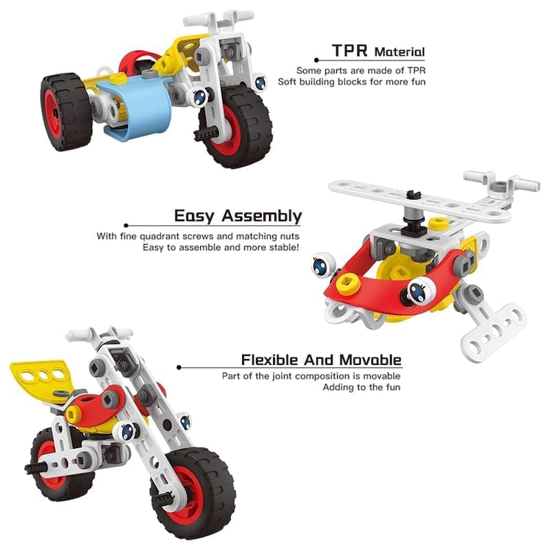 Umadiya® 36-in-1 Magic Building Blocks Set | 256+ Pieces | Creative Construction Toy for Kids | Includes Instruction Manual | Ideal for Boys & Girls Ages 6+ | DIY Brick Robot, Jet, Ship Models