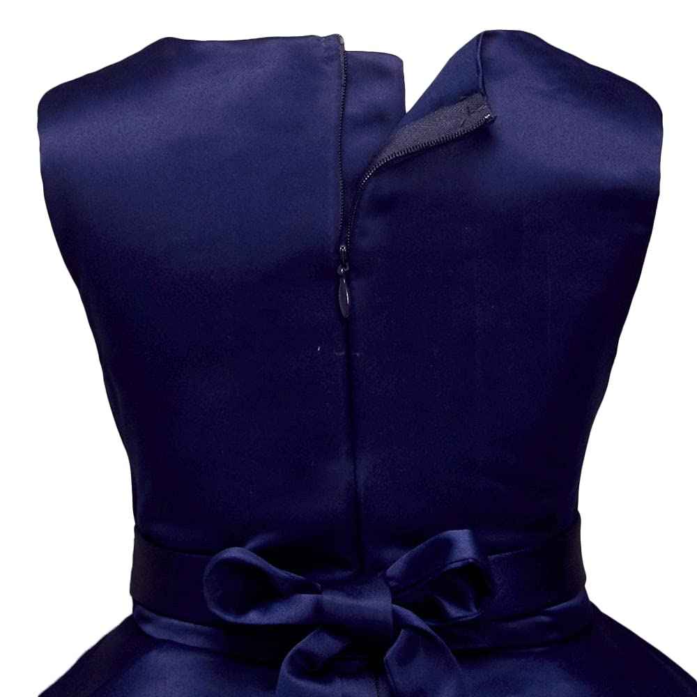 Hopscotch Girls Cotton Sleeveless Bow Applique Party Maxi Dress
