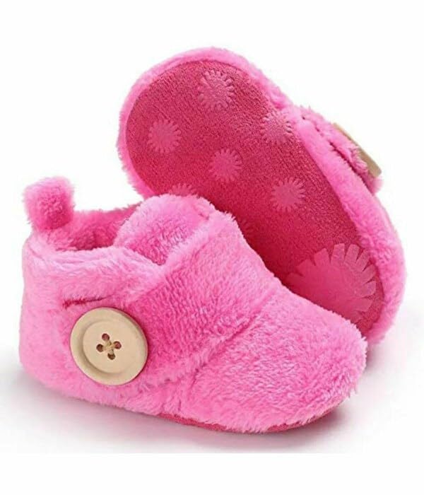 Star Fish Newborn Baby Boys & Girls 3 TO 12 Months Skin Friendly Comfortable & Breathable Cotton Booties (Pink -1212)