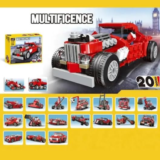 Umadiya® 36-in-1 Magic Building Blocks Set | 256+ Pieces | Creative Construction Toy for Kids | Includes Instruction Manual | Ideal for Boys & Girls Ages 6+ | DIY Brick Robot, Jet, Ship Models