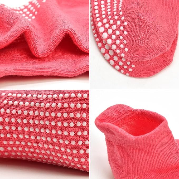 ZAPLES Baby Non Slip Grip Ankle Socks with Non Skid Soles for Infants Toddlers Kids Boys Girls
