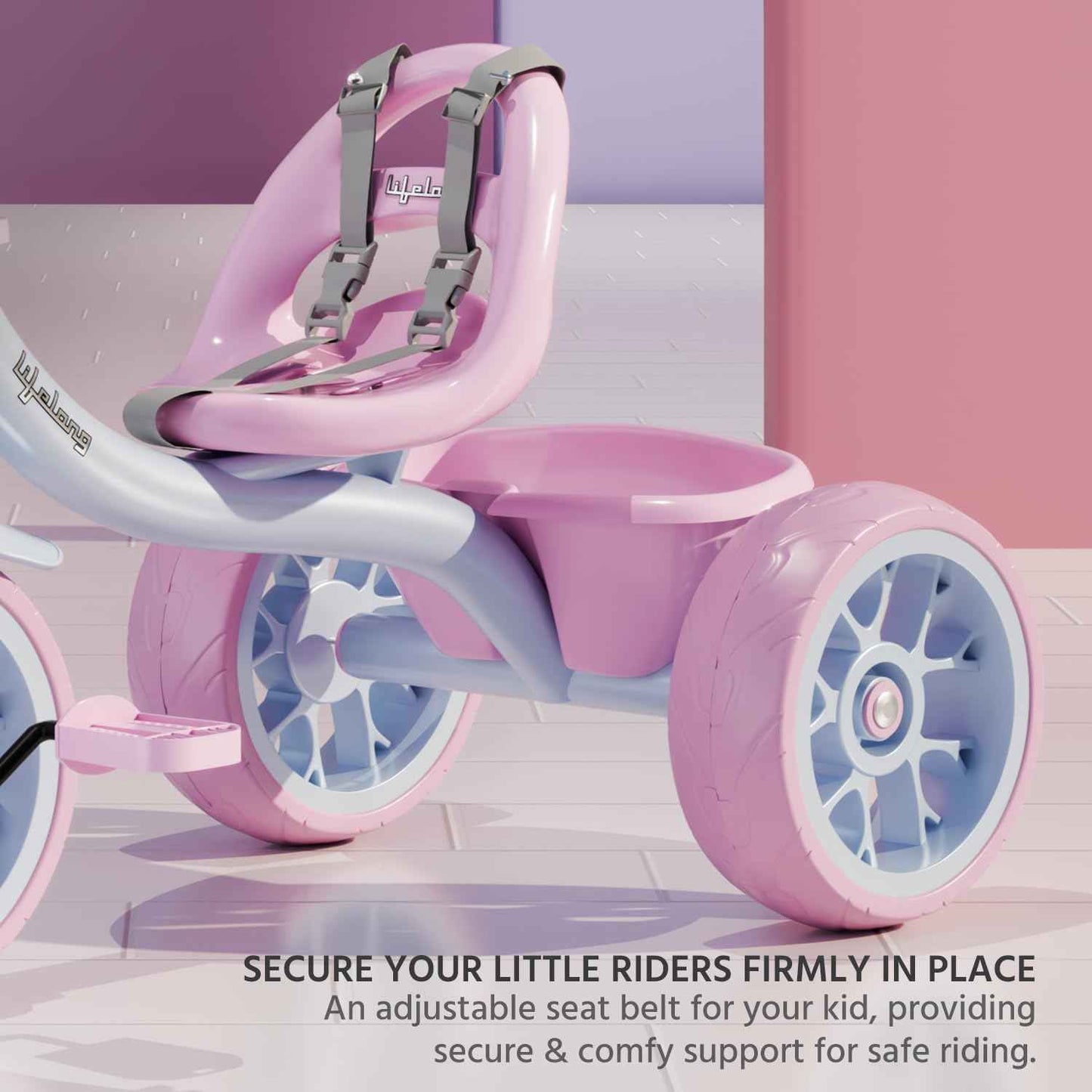 Lifelong Trike Cycle for Kids Cycle 2-5 Years - Tricycles for Boy & Girl - Baby Cycle - Bicycle for Kids - Bike with 3 EVA Wheels, Bell & Basket -Durable Tricycle with Parental Control