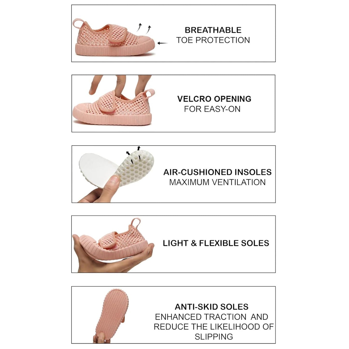 ONYC AIRY Toddler First Step Breathable Shoes for Boys and Girls