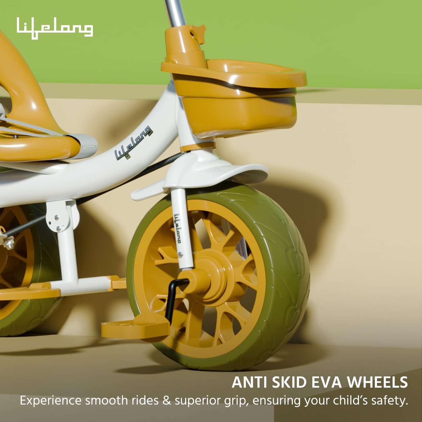 Lifelong Trike Cycle for Kids Cycle 2-5 Years - Tricycles for Boy & Girl - Baby Cycle - Bicycle for Kids - Bike with 3 EVA Wheels, Bell & Basket -Durable Tricycle with Parental Control