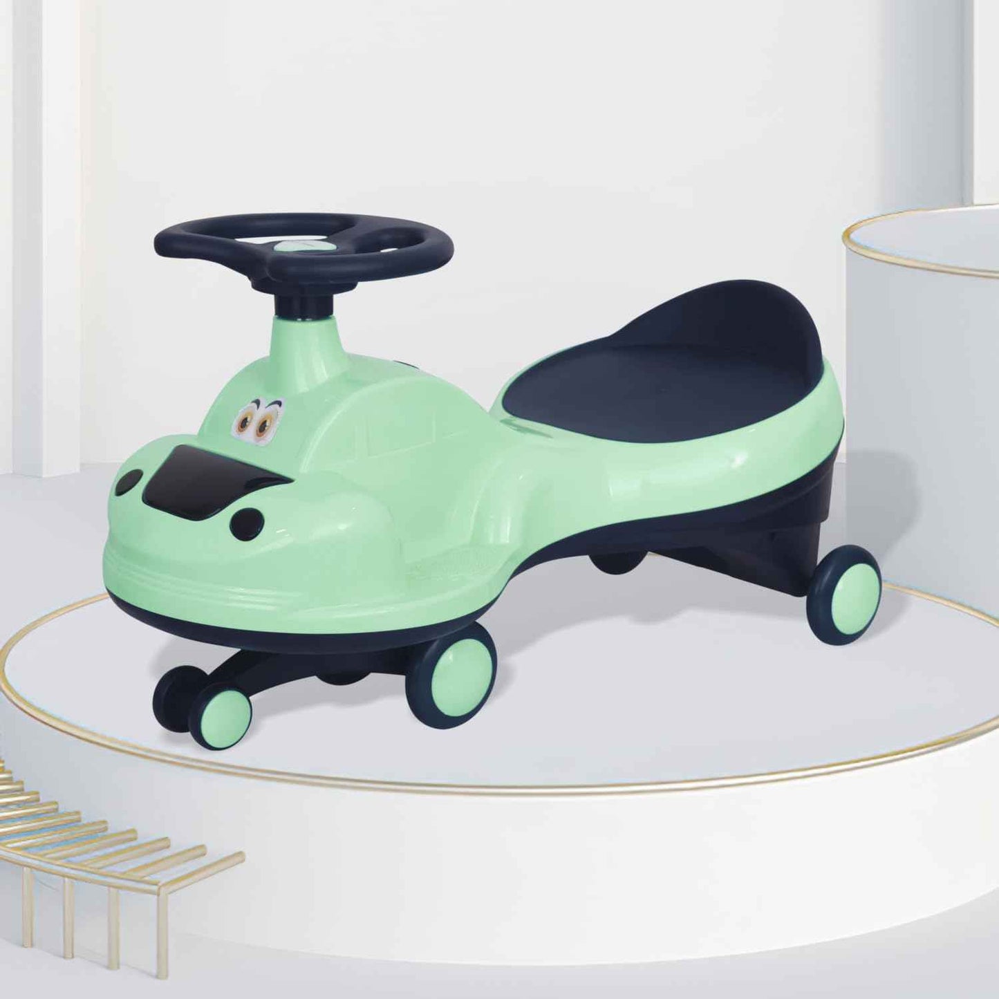 R for Rabbit Iya Iya Zippy Kids Swing Car, Scratch Free PVC Wheels with ABEC7 Bearing, Ride on Magic Toy Car for Kids Suitable for 3+ Years Boys & Girls, Upto 75 Kgs (Lake Blue)