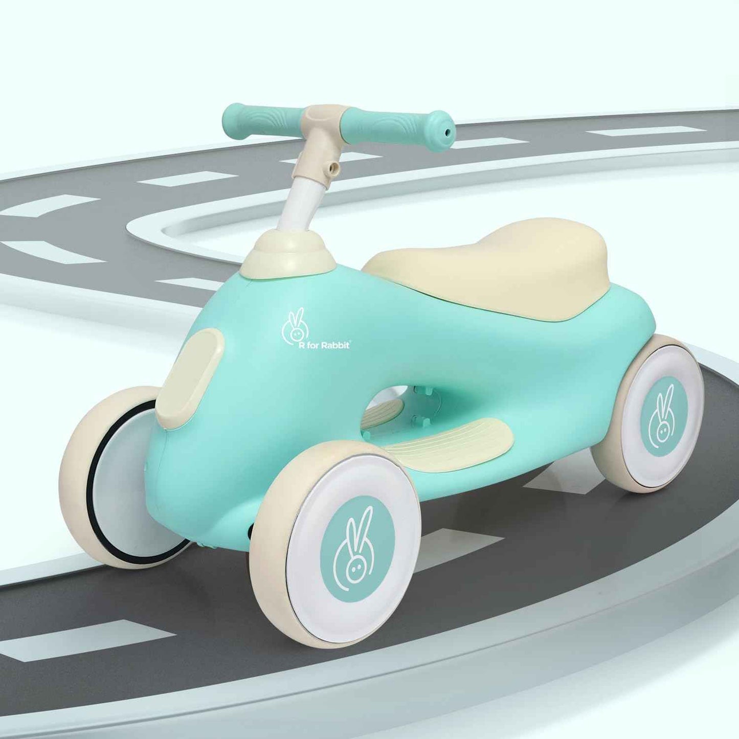 R for Rabbit Speedster Zoomy Push Ride-On for Baby, Wide TPE Wheels with Ergonomic & Comfortable Seat, Non Slip Footrest for 1 to 4 Years Kids, 20 Kgs Weight Capacity (Blue Grey)