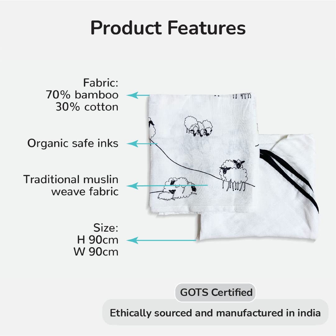 TINYLANE - Curated For You! Newborn Baby Products Gift Set (13 Pcs), Essential Clothing Gift Kit For Infants Of 0-3 Years, Swaddles, Bibs, Cap, Booties, Mittens & Washcloths, Ideal Baby Shower Gift Pack