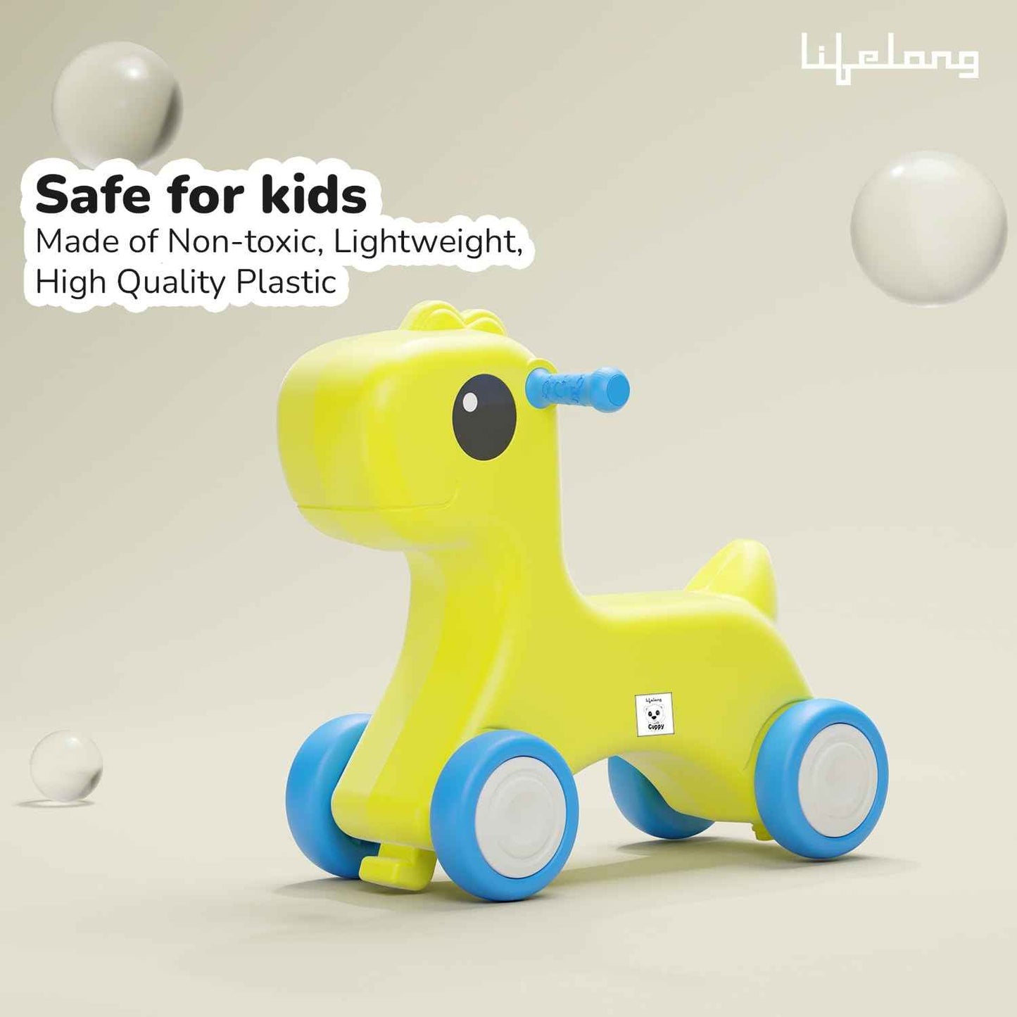 Lifelong Cuppy Caterpillar Ride-On for Kids 1+ Years|Fun Musical Ride with Lights|Safe,Sturdy & Round Edges Push Ride|Load Capacity 35kg|Indoor & Outdoor Play Vehicle for Boys & Girls(LLCR18),Pink