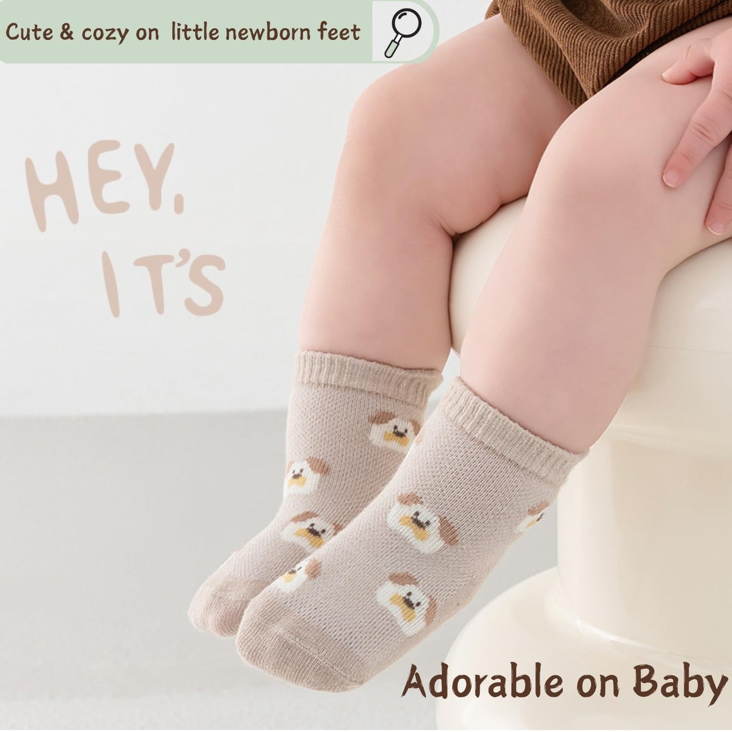 Ahamo Baby Boys' Summer Socks with Anti-Slip Grips