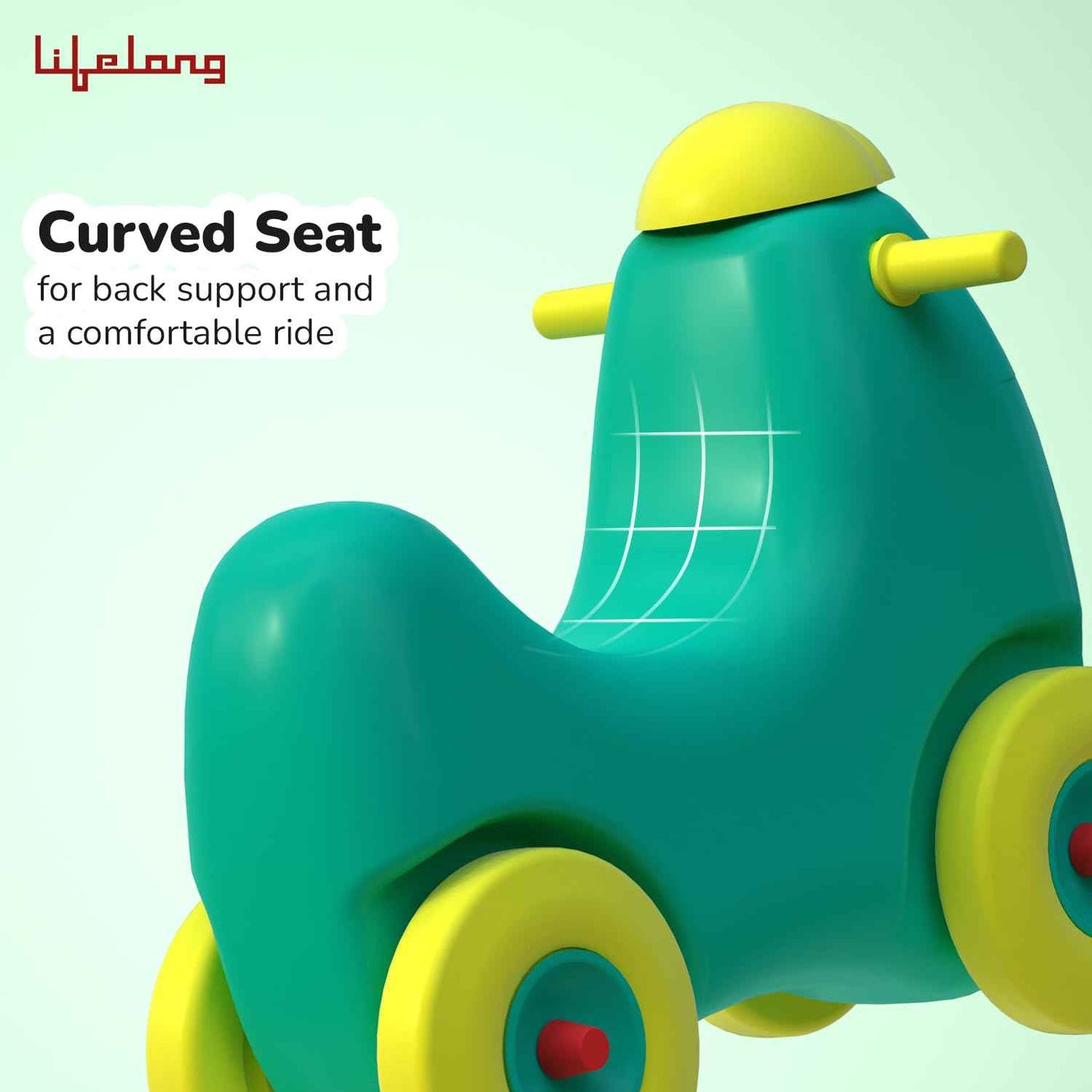 Lifelong Cuppy Smiling Ride-On for Kids|Baby Car Ride On|Baby Car for 1+ Years|Push Ride On for Kids Driving|Rider for Baby|Baby Push Car Toy|Fun & Engaging Playtime (LLCKSR01),Multicolour