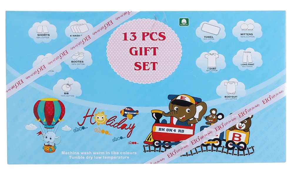 EIO Unisex Kids Cotton Solid Clothing Gift Set -13 Pieces