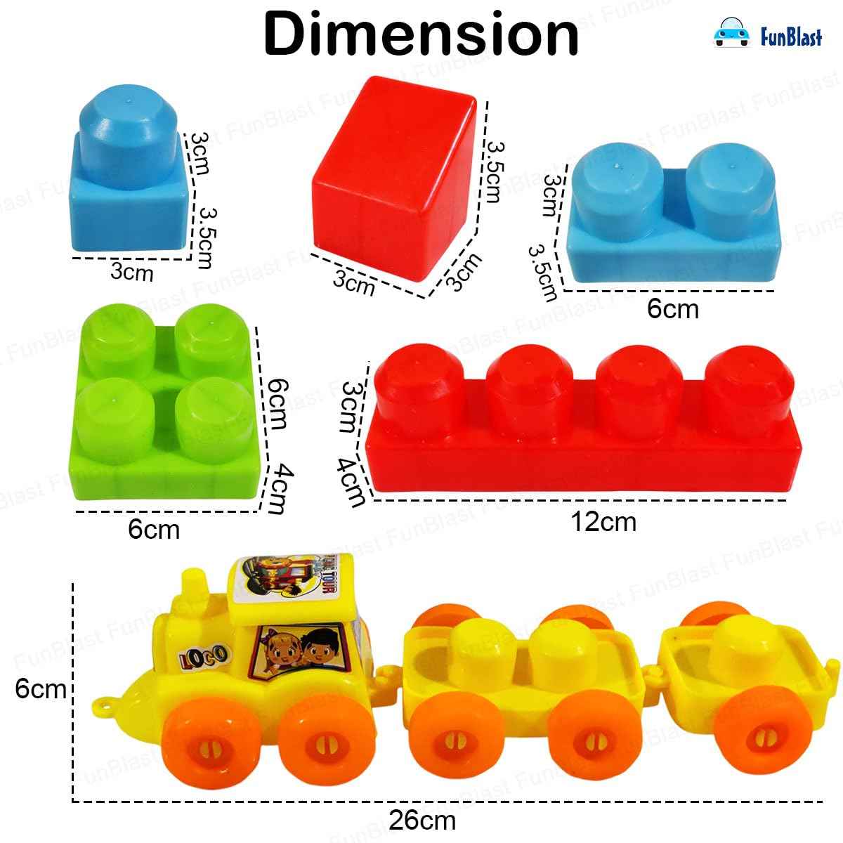 FunBlast DIY Plastic Building Blocks for Kids Building Blocks Toy for Kids Puzzle Games for Kid, Toys for Children Educational & Learning Toy for Kid, Girls & Boys - (250+ Blocks with 38 Wheels)