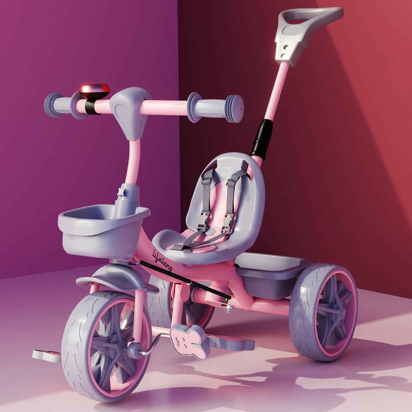 Lifelong Trike Cycle for Kids Cycle 2-5 Years - Tricycles for Boy & Girl - Baby Cycle - Bicycle for Kids - Bike with 3 EVA Wheels, Bell & Basket -Durable Tricycle with Parental Control