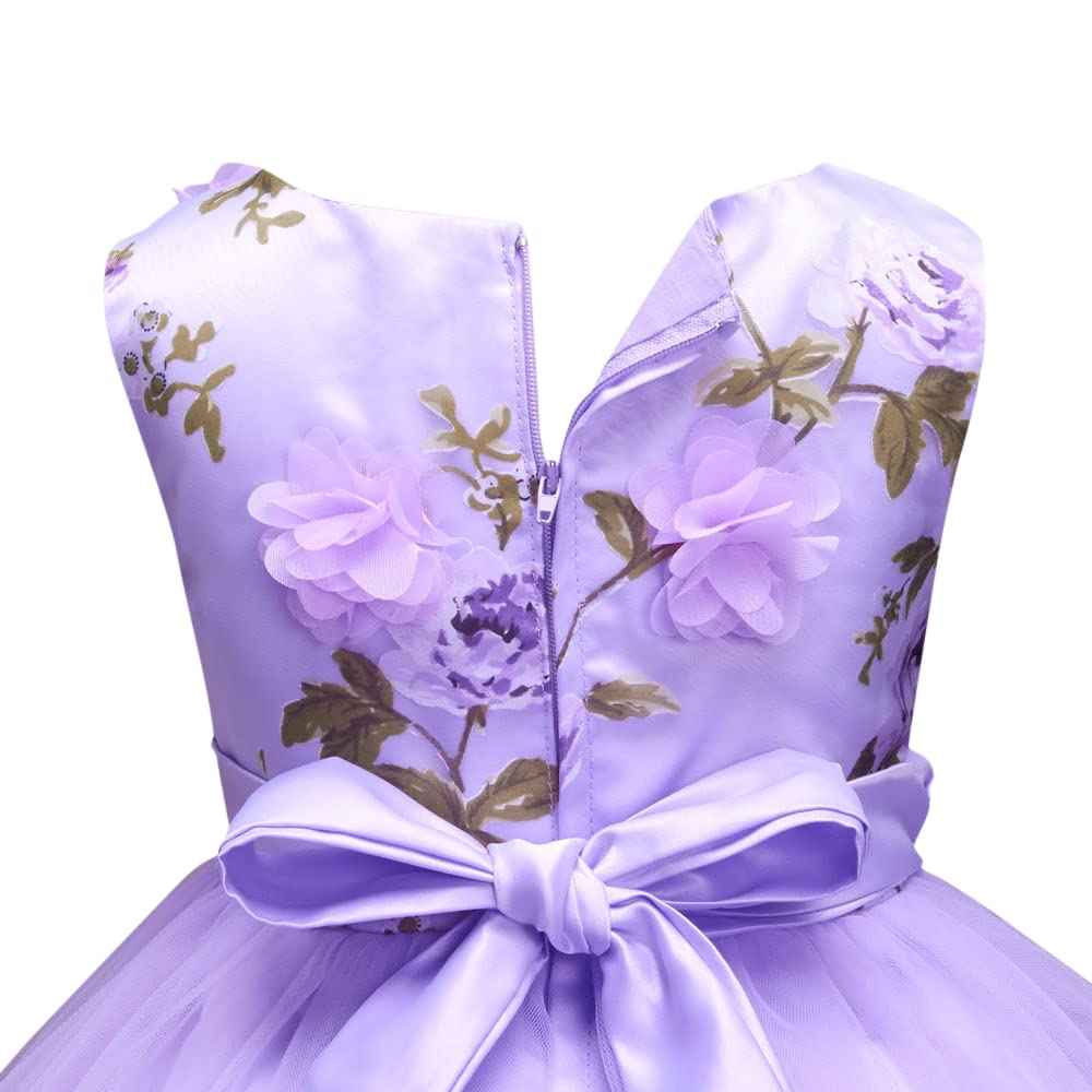 Hopscotch Girl's Fit And Flare Knee Length Sleeveless Floral Applique Party Dress
