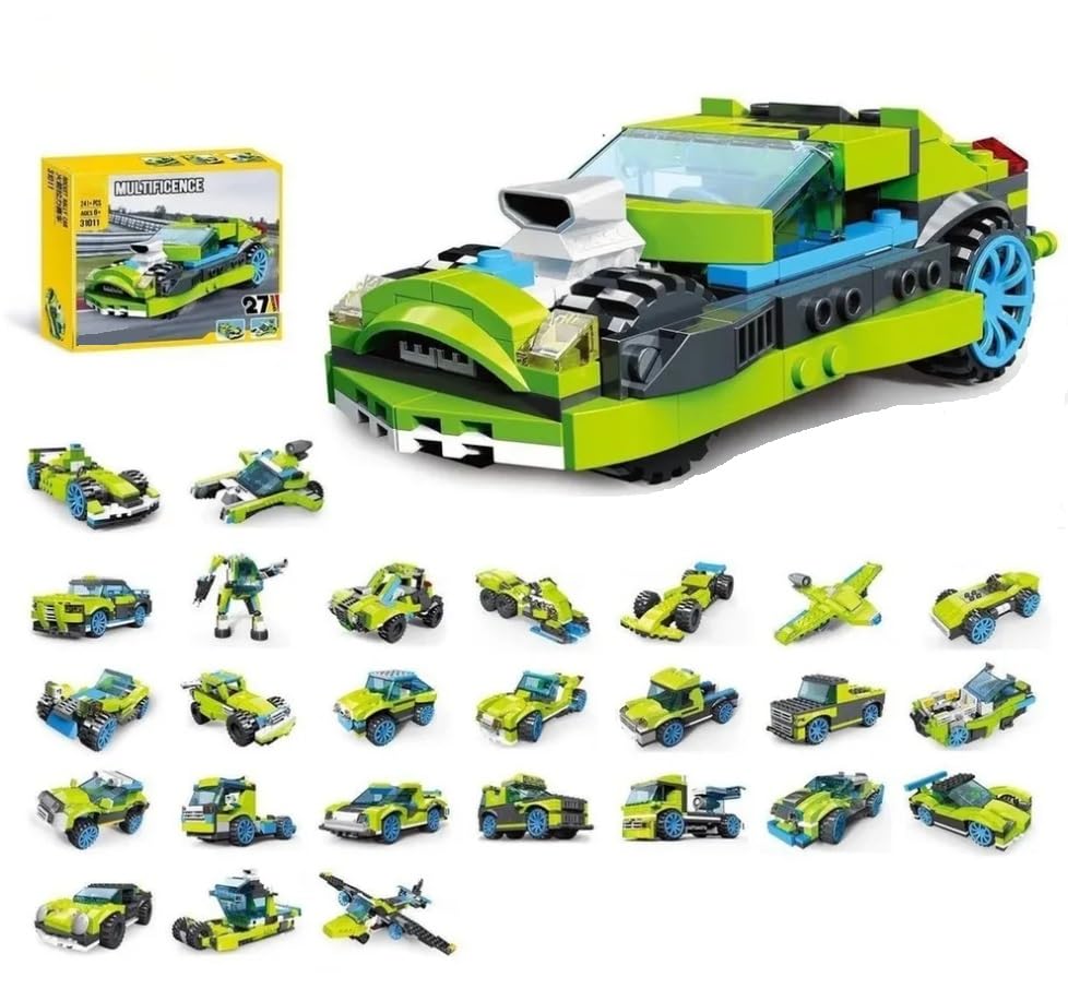 Umadiya® 36-in-1 Magic Building Blocks Set | 256+ Pieces | Creative Construction Toy for Kids | Includes Instruction Manual | Ideal for Boys & Girls Ages 6+ | DIY Brick Robot, Jet, Ship Models