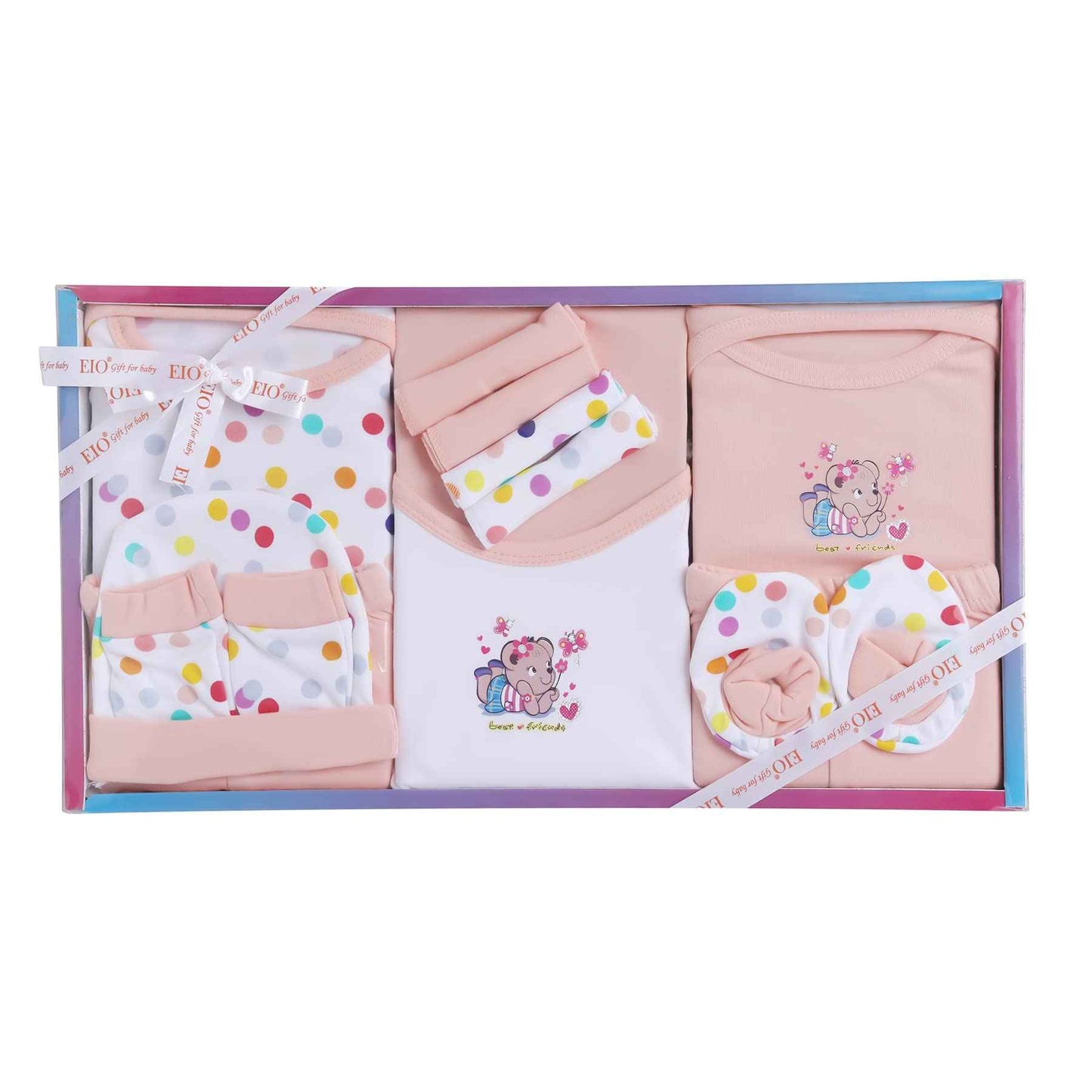 EIO Unisex Kids Cotton Solid Clothing Gift Set -13 Pieces