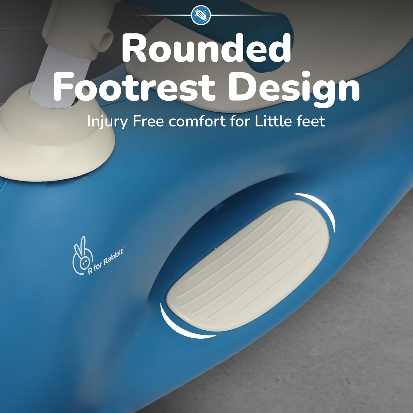 R for Rabbit Speedster Zoomy Push Ride-On for Baby, Wide TPE Wheels with Ergonomic & Comfortable Seat, Non Slip Footrest for 1 to 4 Years Kids, 20 Kgs Weight Capacity (Blue Grey)