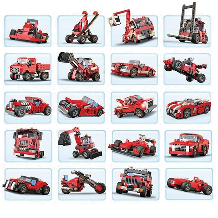 Umadiya® 36-in-1 Magic Building Blocks Set | 256+ Pieces | Creative Construction Toy for Kids | Includes Instruction Manual | Ideal for Boys & Girls Ages 6+ | DIY Brick Robot, Jet, Ship Models