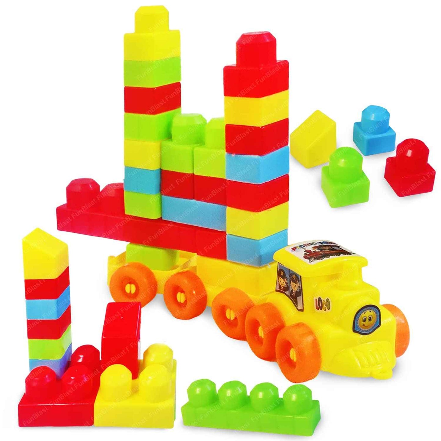 FunBlast DIY Plastic Building Blocks for Kids Building Blocks Toy for Kids Puzzle Games for Kid, Toys for Children Educational & Learning Toy for Kid, Girls & Boys - (250+ Blocks with 38 Wheels)