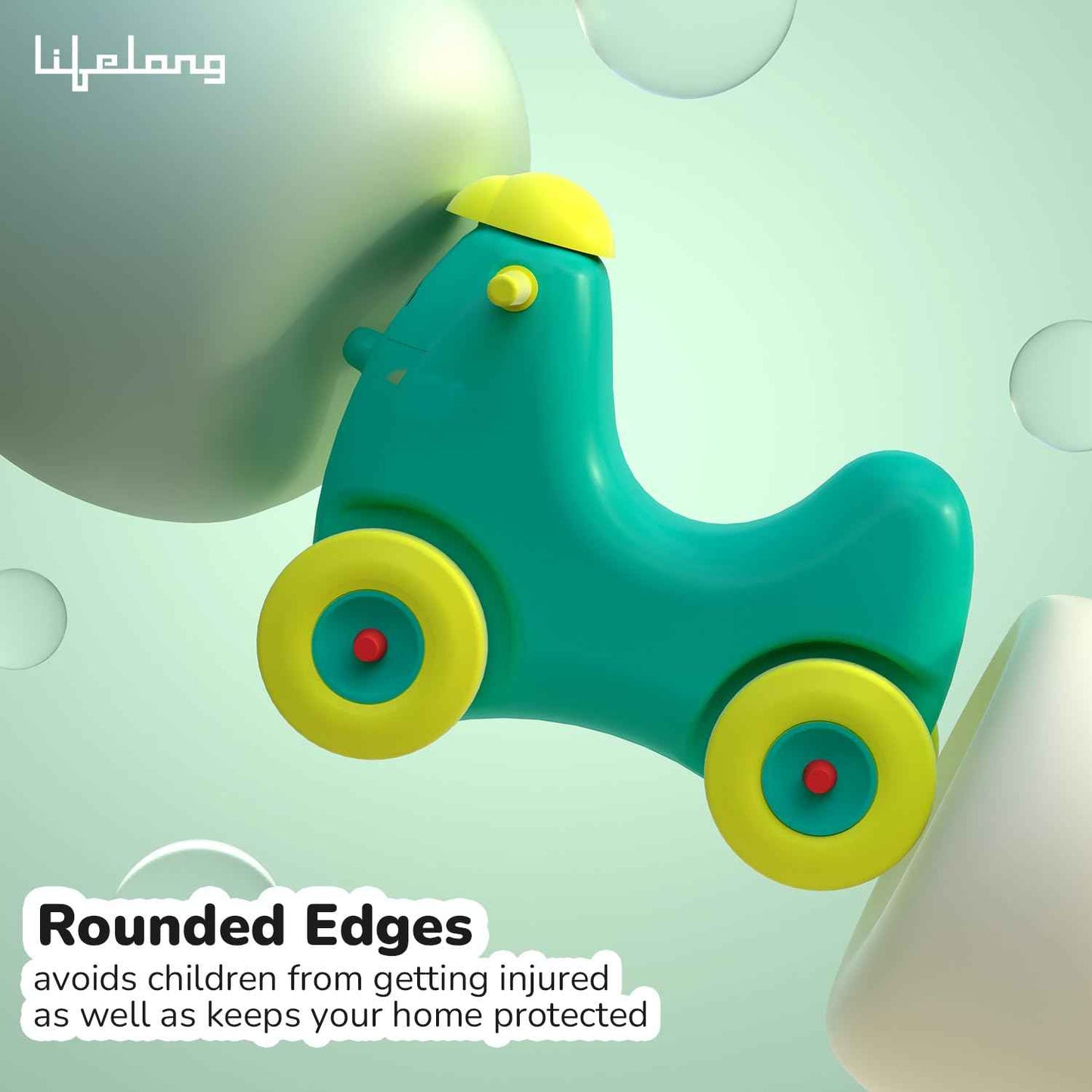 Lifelong Cuppy Smiling Ride-On for Kids|Baby Car Ride On|Baby Car for 1+ Years|Push Ride On for Kids Driving|Rider for Baby|Baby Push Car Toy|Fun & Engaging Playtime (LLCKSR01),Multicolour