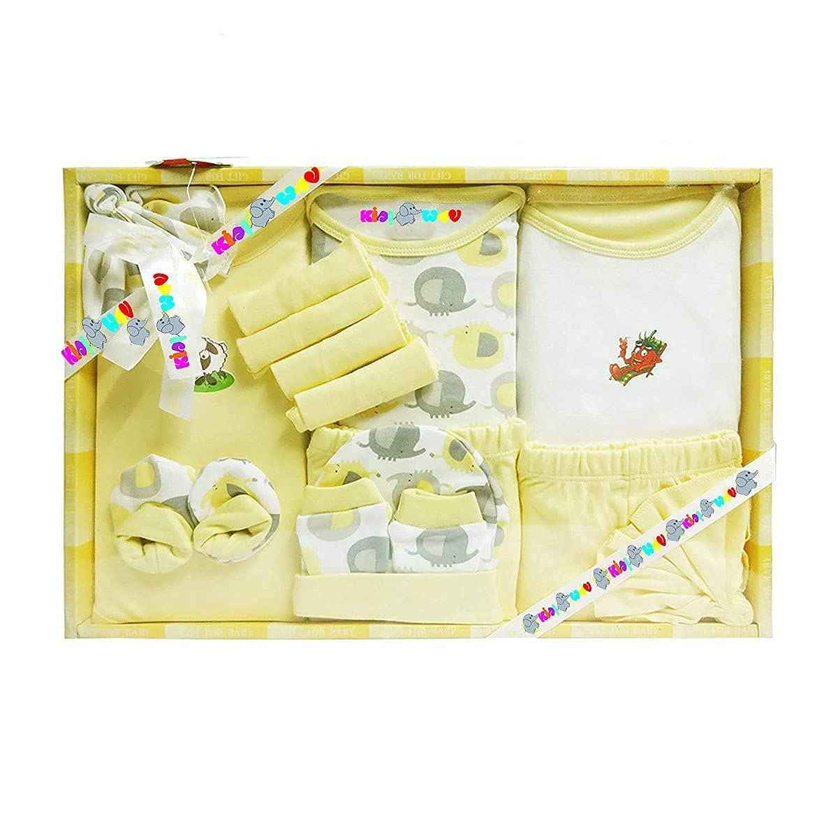 EIO Unisex Kids Cotton Solid Clothing Gift Set -13 Pieces