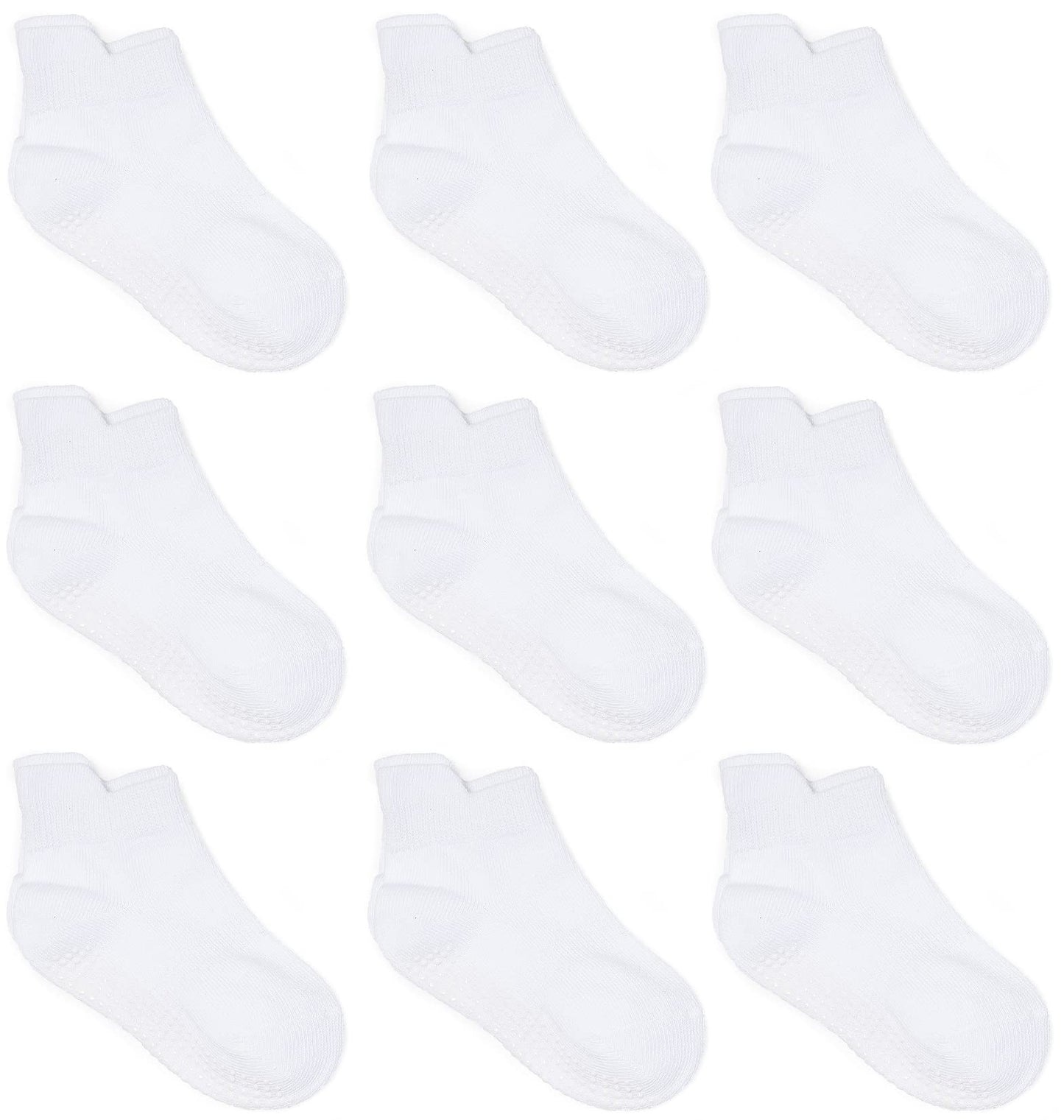 ZAPLES Baby Non Slip Grip Ankle Socks with Non Skid Soles for Infants Toddlers Kids Boys Girls