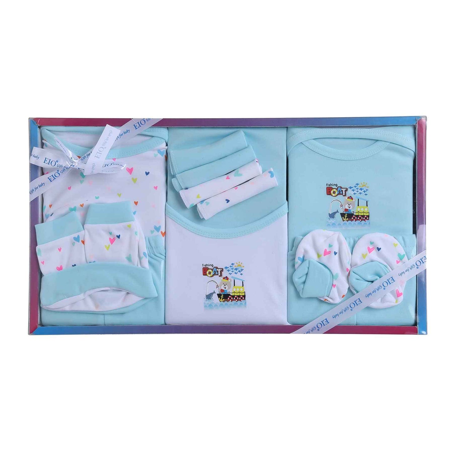 EIO Unisex Kids Cotton Solid Clothing Gift Set -13 Pieces