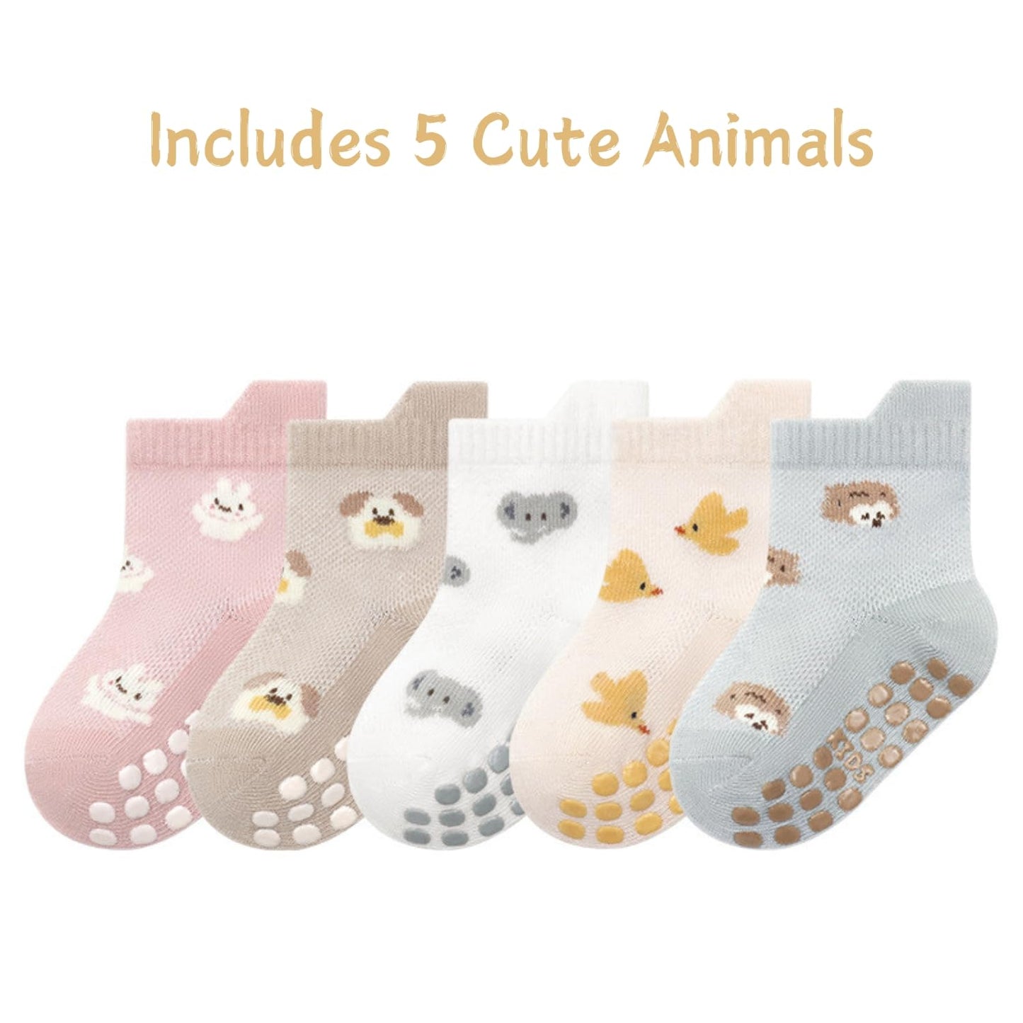Ahamo Baby Boys' Summer Socks with Anti-Slip Grips