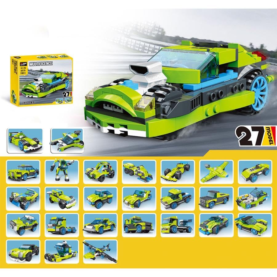 Umadiya® 36-in-1 Magic Building Blocks Set | 256+ Pieces | Creative Construction Toy for Kids | Includes Instruction Manual | Ideal for Boys & Girls Ages 6+ | DIY Brick Robot, Jet, Ship Models