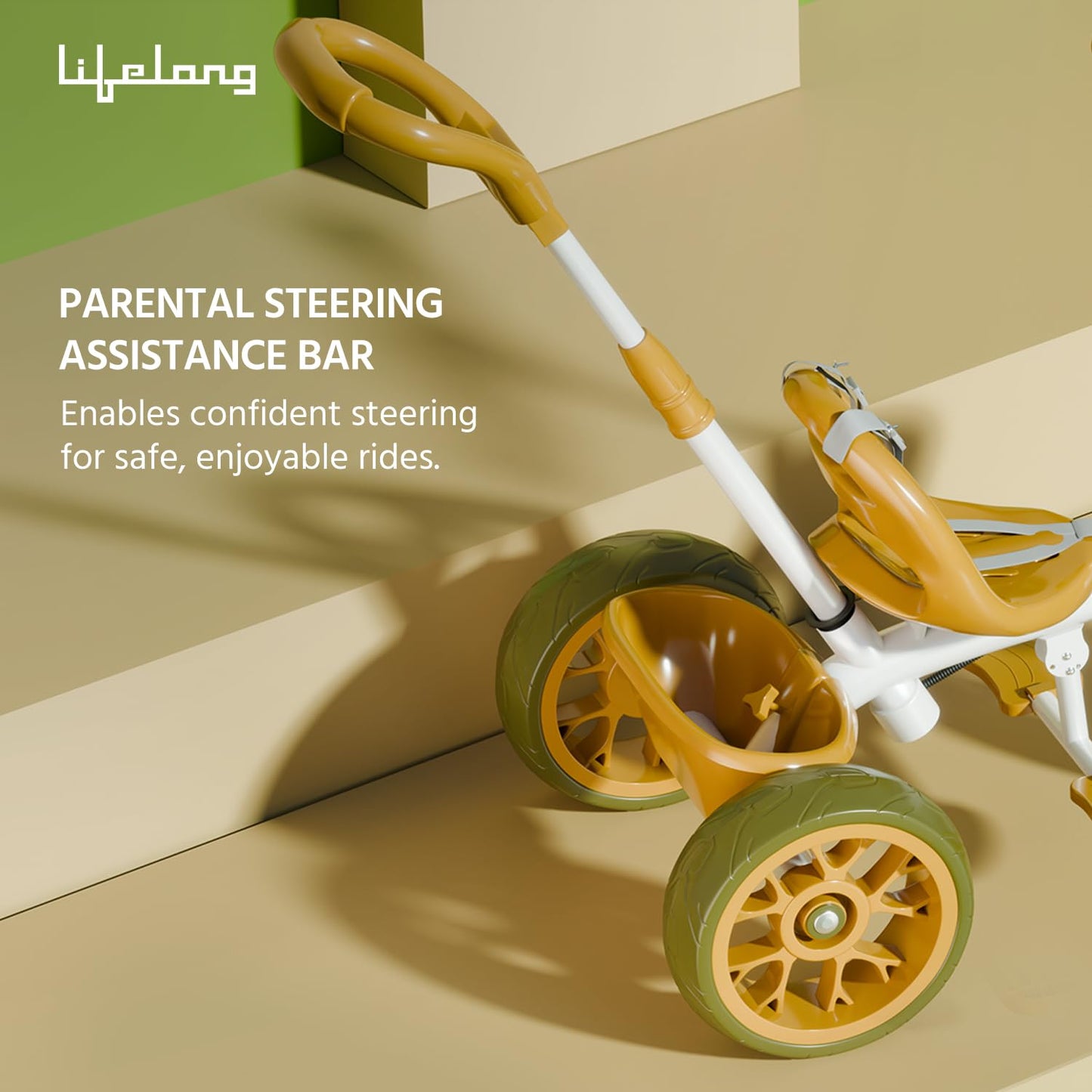 Lifelong Trike Cycle for Kids Cycle 2-5 Years - Tricycles for Boy & Girl - Baby Cycle - Bicycle for Kids - Bike with 3 EVA Wheels, Bell & Basket -Durable Tricycle with Parental Control