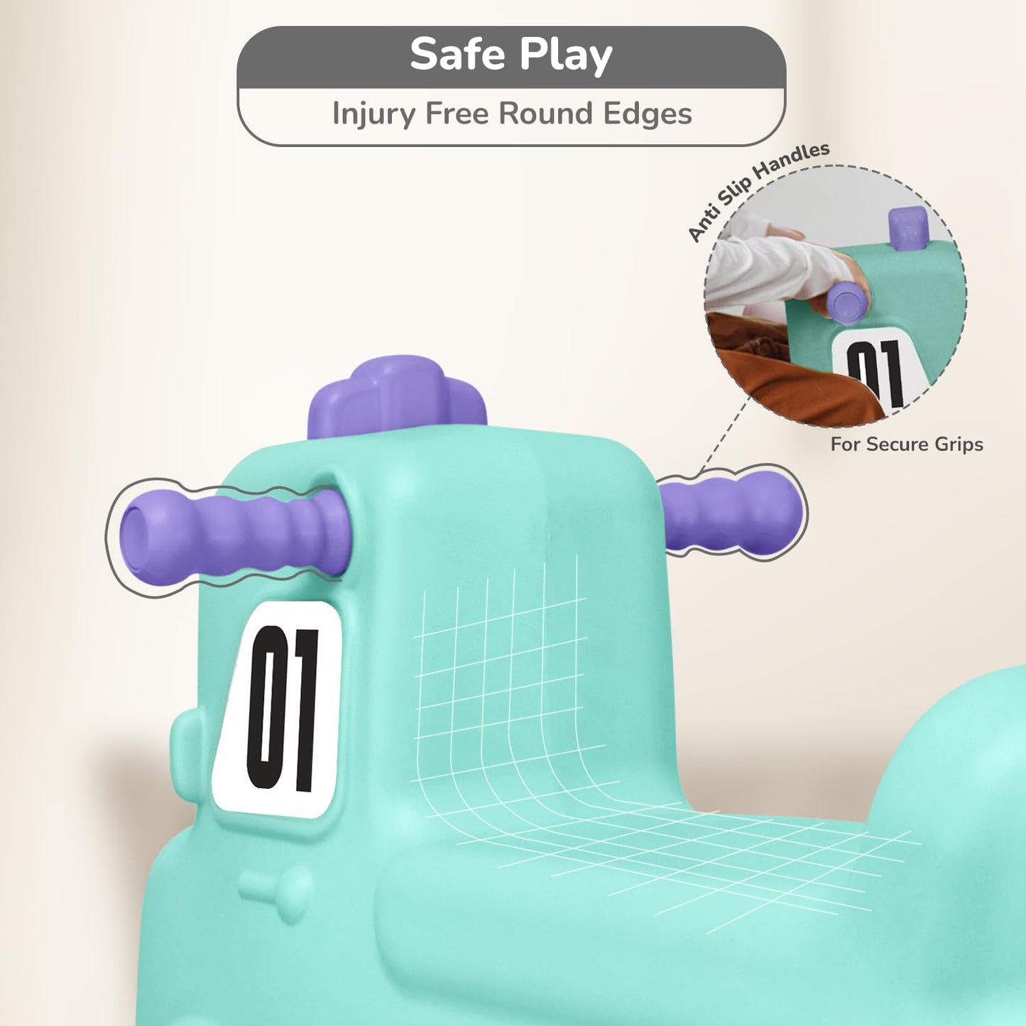 R for Rabbit Rock N Ride 3 in 1 Baby Push Ride-On Car with Rocker & Balance Board Mode | Non-Toxic, Durable and Safe Rocking Horse Rider for Kids 1-4 Years Age, Upto 20kgs Weight (Blue Orange)