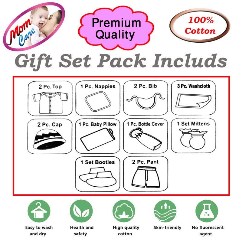 MOM CARE Newborn Baby Gift Set Has All Newborn Baby Essential Clothes in Baby Gift Set for or Girls Unisex 11 pcs Yellow