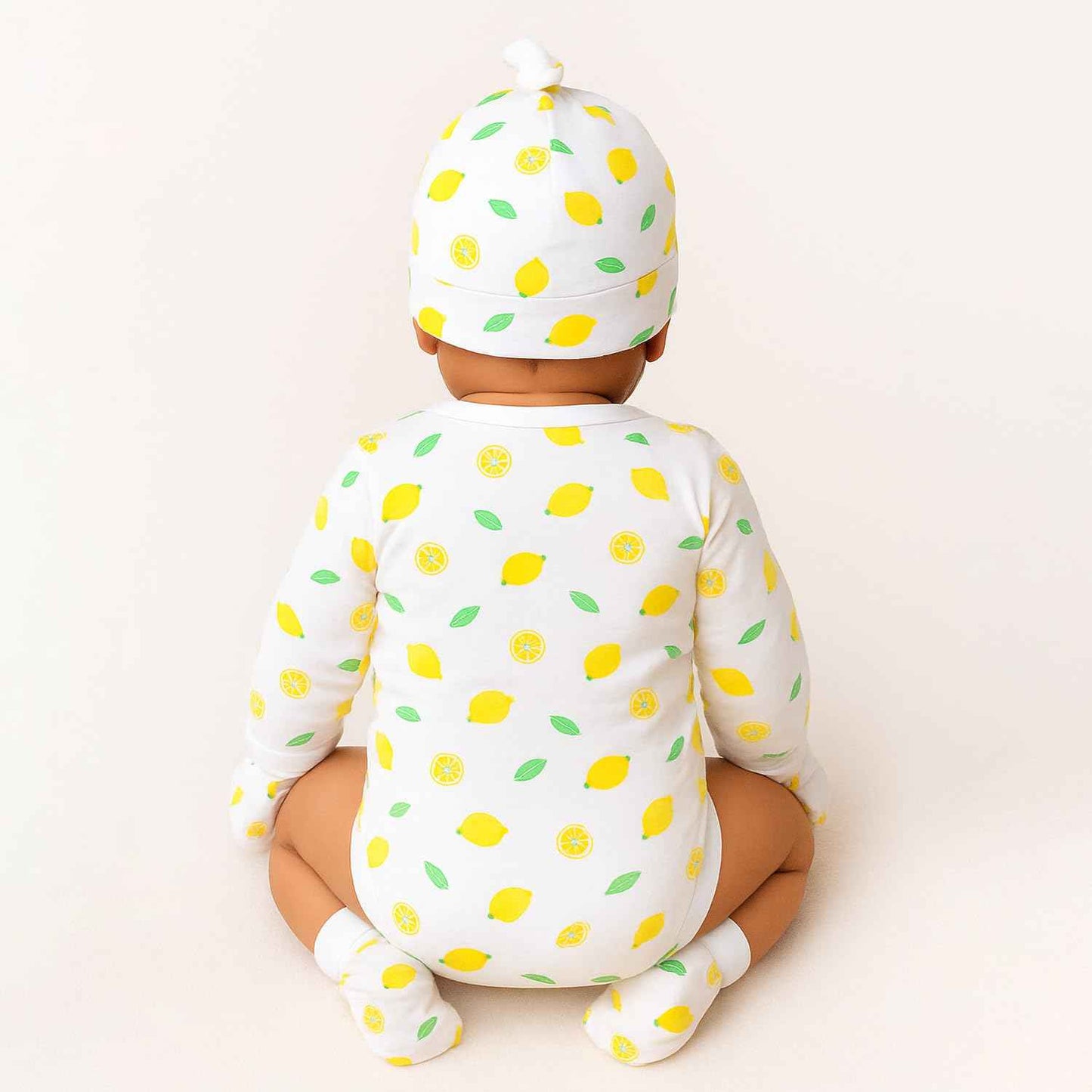 MOM'S HOME Organic Cotton New Born Baby Essentials Gift Set | Baby Shower Gift Hamper | Baby Clothing Gift Combo | Lemon | Pack of 6
