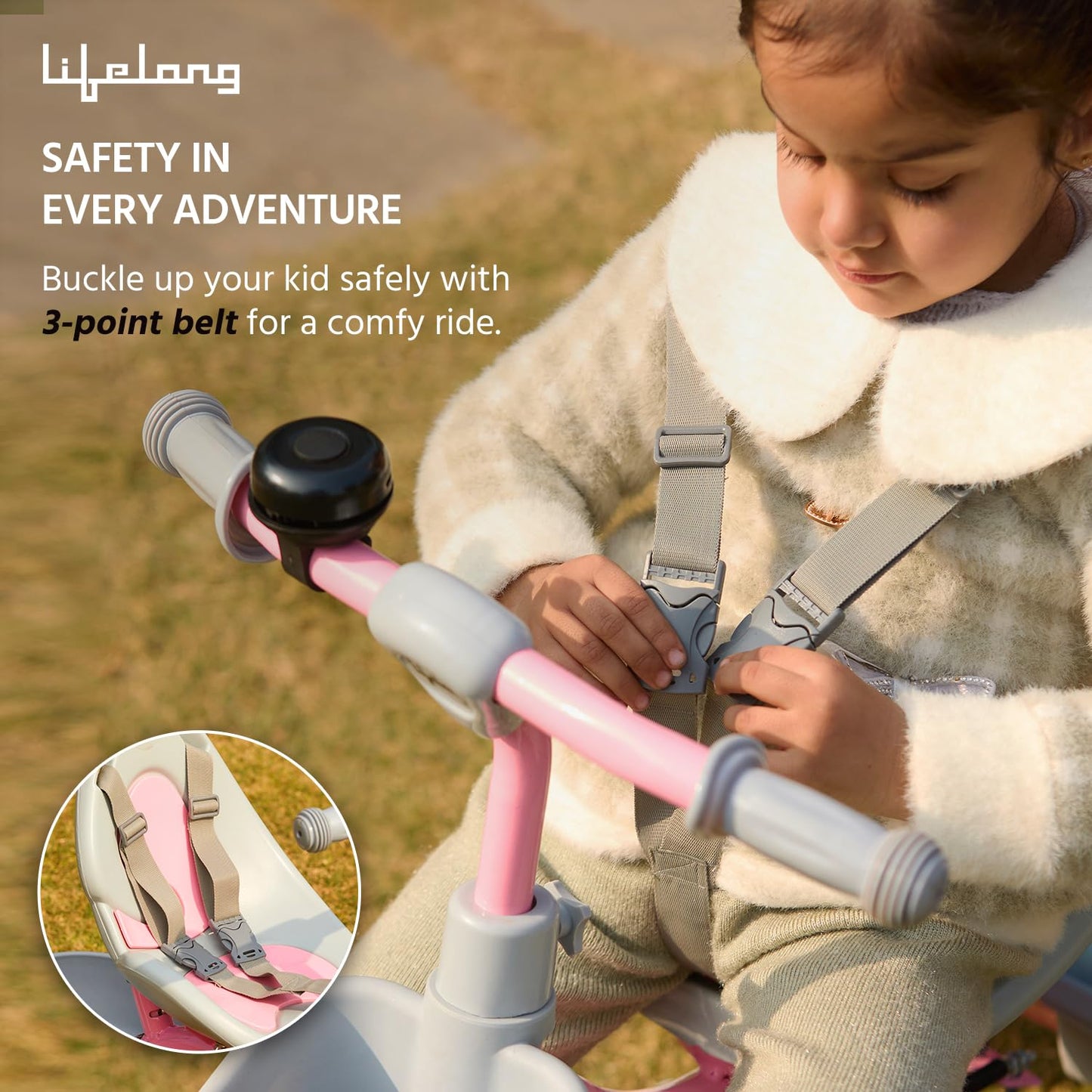 Lifelong Trike Cycle for Kids Cycle 2-5 Years - Tricycles for Boy & Girl - Baby Cycle - Bicycle for Kids - Bike with 3 EVA Wheels, Bell & Basket -Durable Tricycle with Parental Control