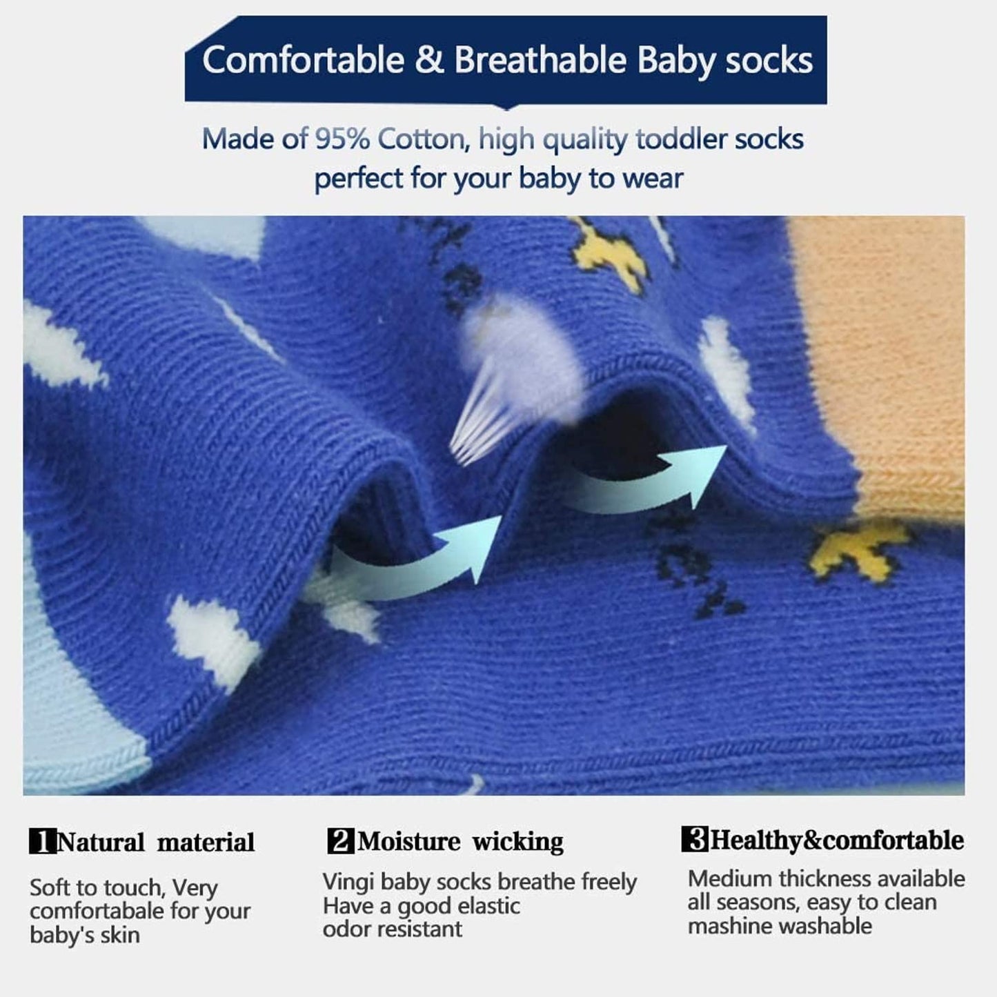FIMALIA Organic Cotton Anti-Skid Socks Non Slip Kids Toddler Socks with Grip | (Pack of 4,6 &12 Pair) (Color & Print May Vary) (0 to 5 years size)