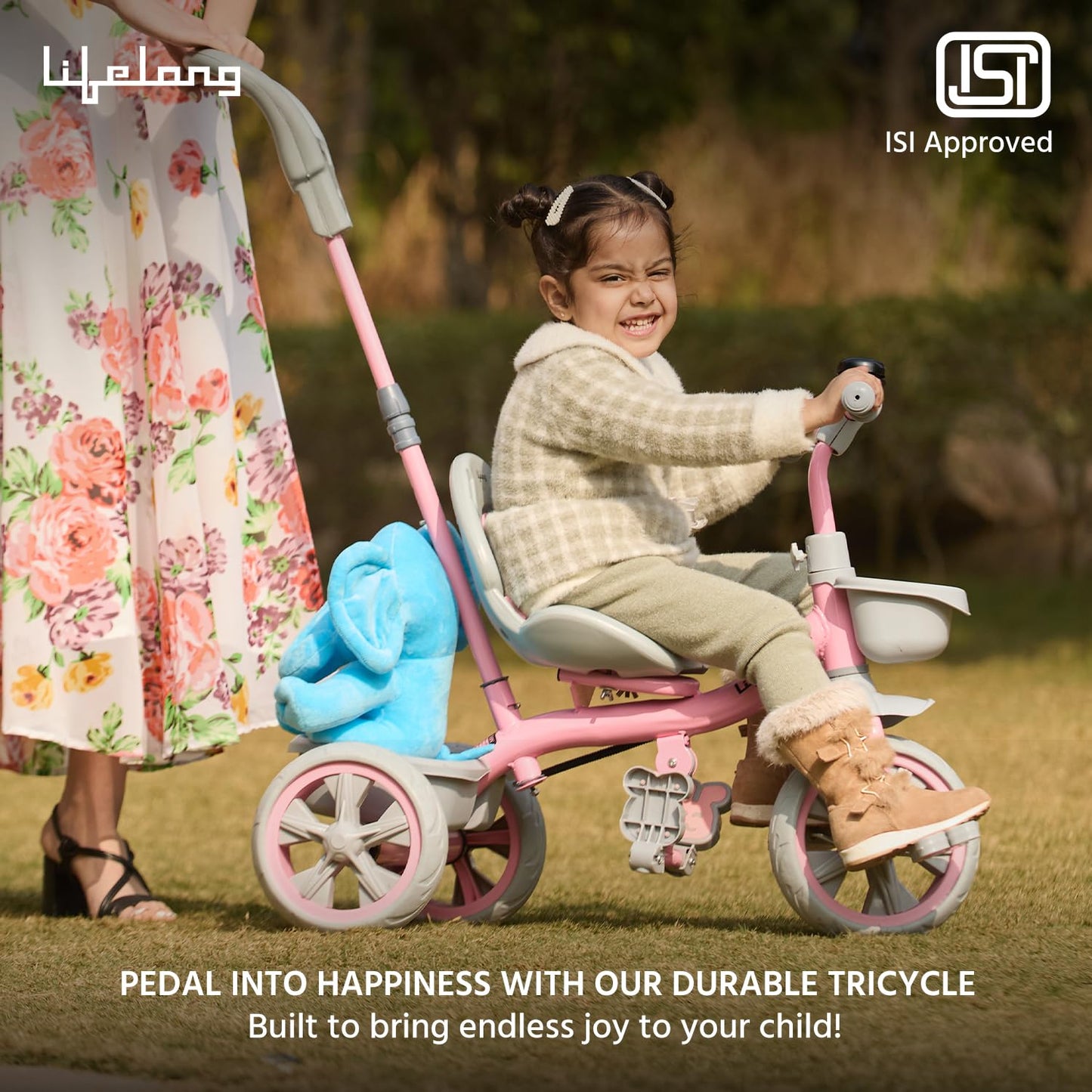 Lifelong Trike Cycle for Kids Cycle 2-5 Years - Tricycles for Boy & Girl - Baby Cycle - Bicycle for Kids - Bike with 3 EVA Wheels, Bell & Basket -Durable Tricycle with Parental Control