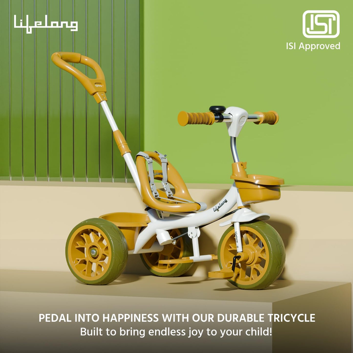 Lifelong Trike Cycle for Kids Cycle 2-5 Years - Tricycles for Boy & Girl - Baby Cycle - Bicycle for Kids - Bike with 3 EVA Wheels, Bell & Basket -Durable Tricycle with Parental Control