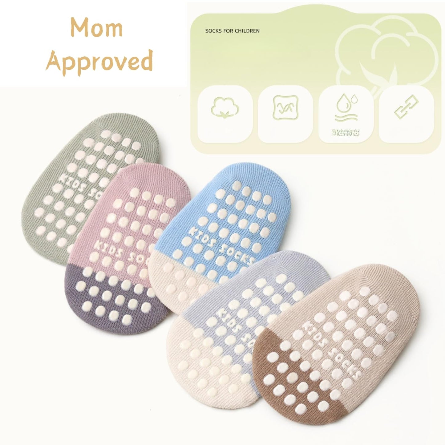 Ahamo Baby Boys' Summer Socks with Anti-Slip Grips