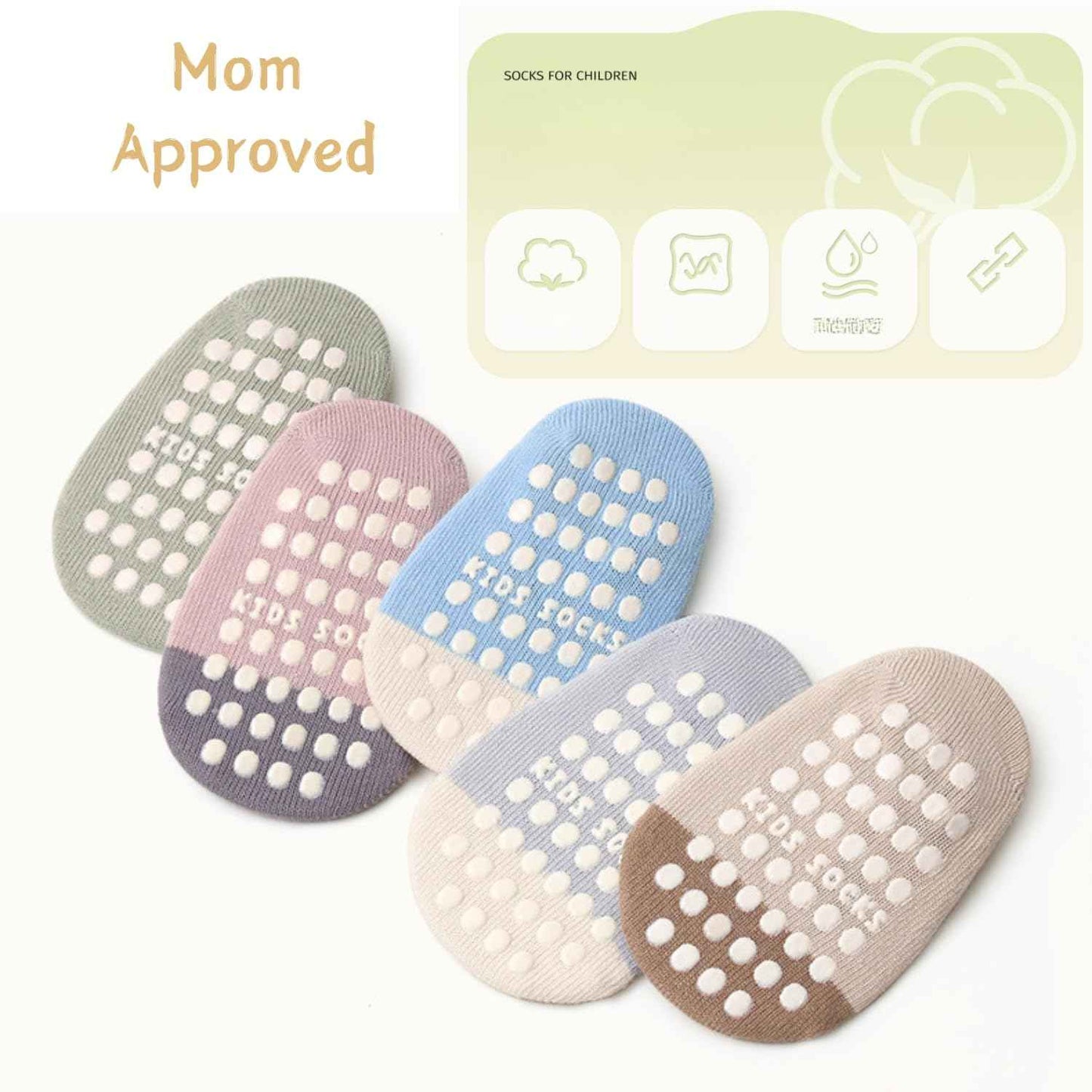 Ahamo Baby Boys' Summer Socks with Anti-Slip Grips