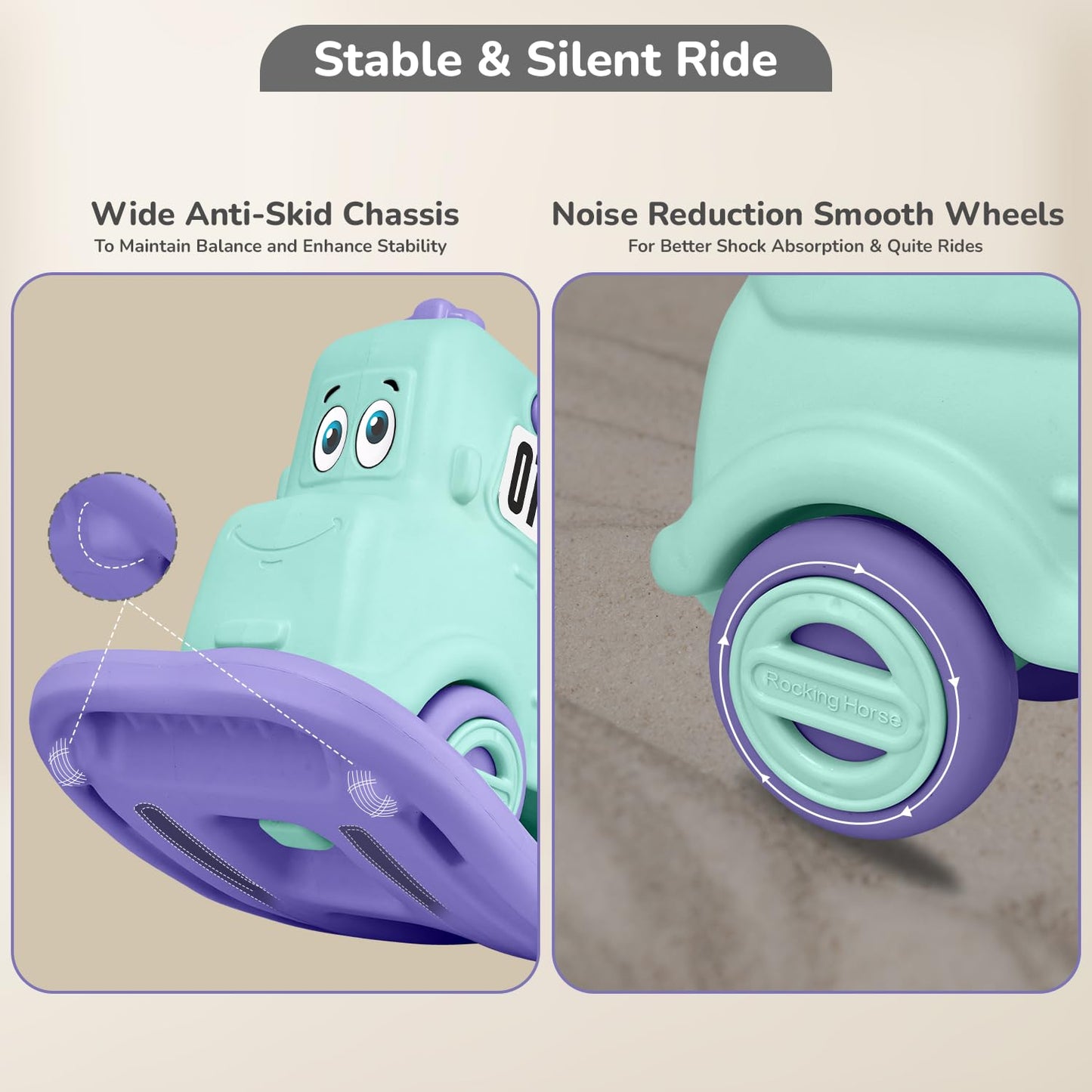 R for Rabbit Rock N Ride 3 in 1 Baby Push Ride-On Car with Rocker & Balance Board Mode | Non-Toxic, Durable and Safe Rocking Horse Rider for Kids 1-4 Years Age, Upto 20kgs Weight (Blue Orange)