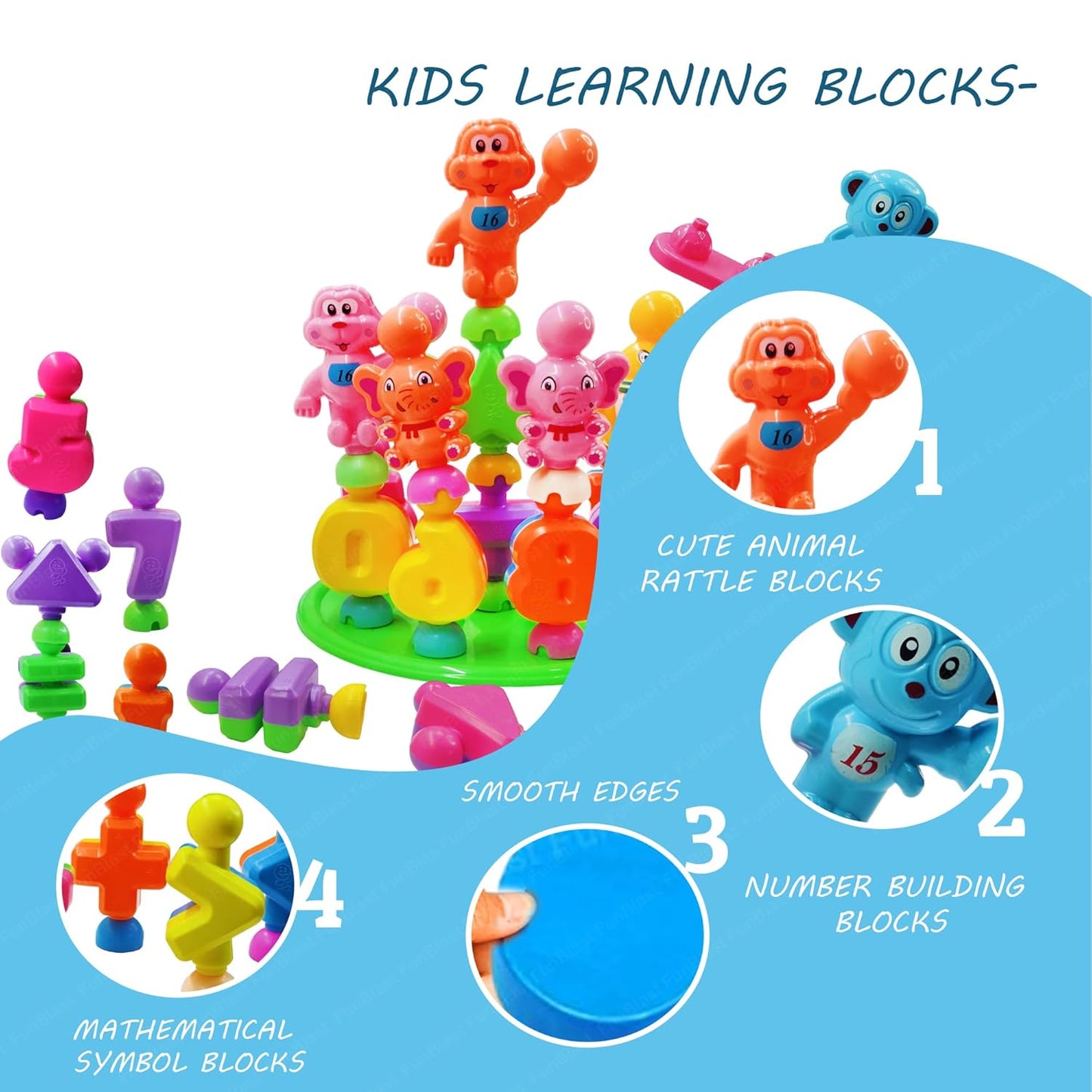 FunBlast DIY Plastic Building Blocks for Kids Building Blocks Toy for Kids Puzzle Games for Kid, Toys for Children Educational & Learning Toy for Kid, Girls & Boys - (250+ Blocks with 38 Wheels)