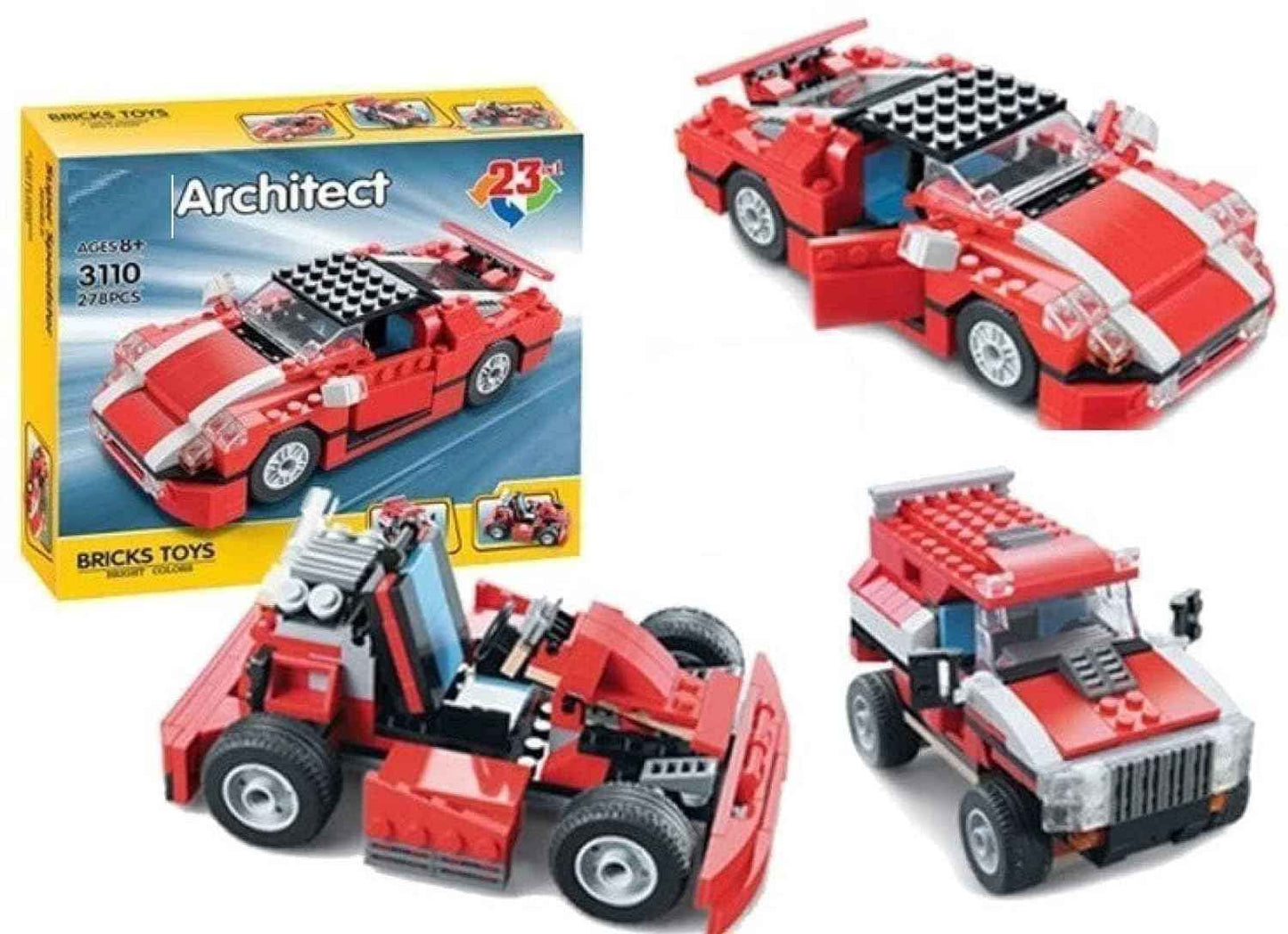 Umadiya® 36-in-1 Magic Building Blocks Set | 256+ Pieces | Creative Construction Toy for Kids | Includes Instruction Manual | Ideal for Boys & Girls Ages 6+ | DIY Brick Robot, Jet, Ship Models